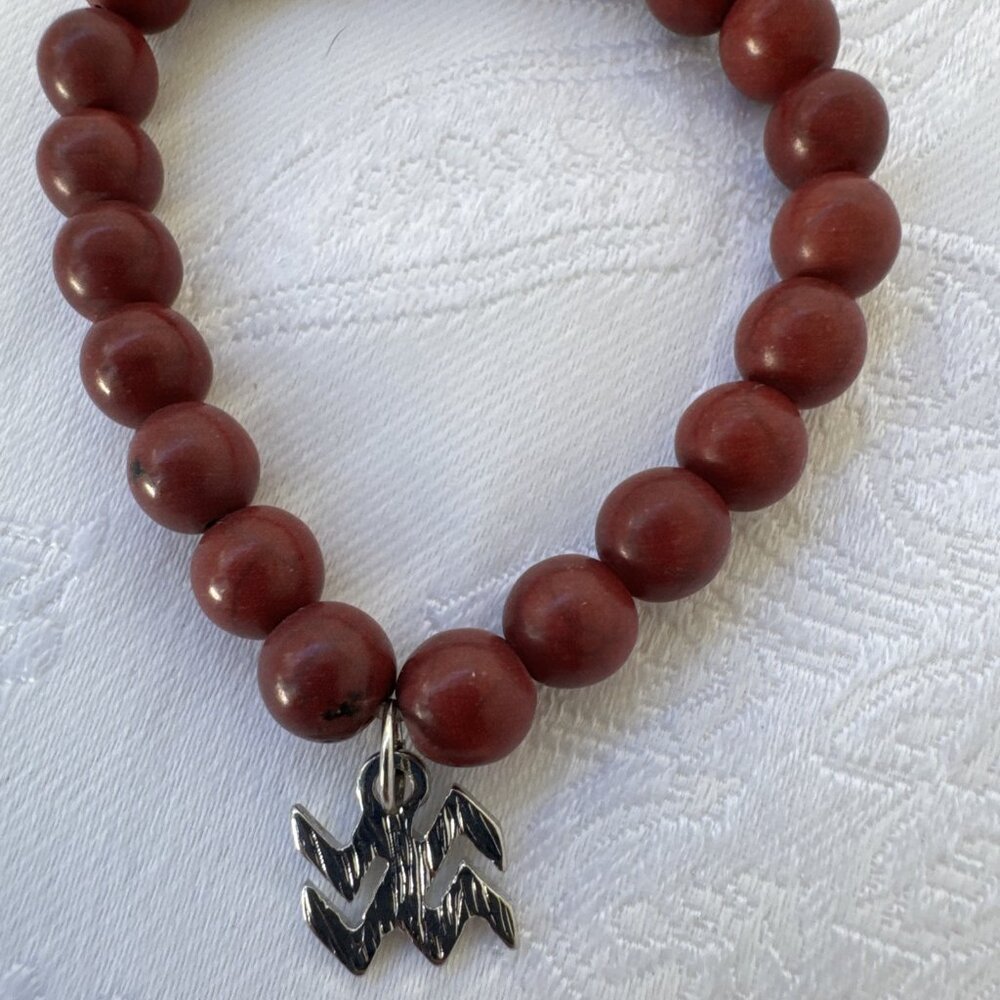 Madison Tyler Dark Orange Stretch Stackable Beaded Bracelet NWT
